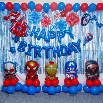 

1 Set Of Superhero Unicorn Foil Balloons Kids Marvel Theme Birthday Party Decoration Children's Day Party Decoration Ballon
