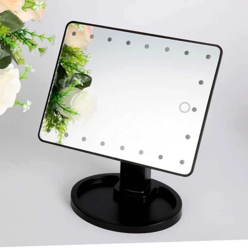 LED Touch Screen Makeup Mirror Professional Vanity Mirror With 22 LED Lights Beauty Adjustable 360 Countertop Degree Rotation