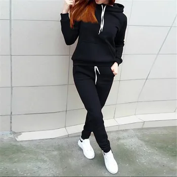 

2 Pieces Women Hoodies Tops Tracksuit Sweat Suit Set