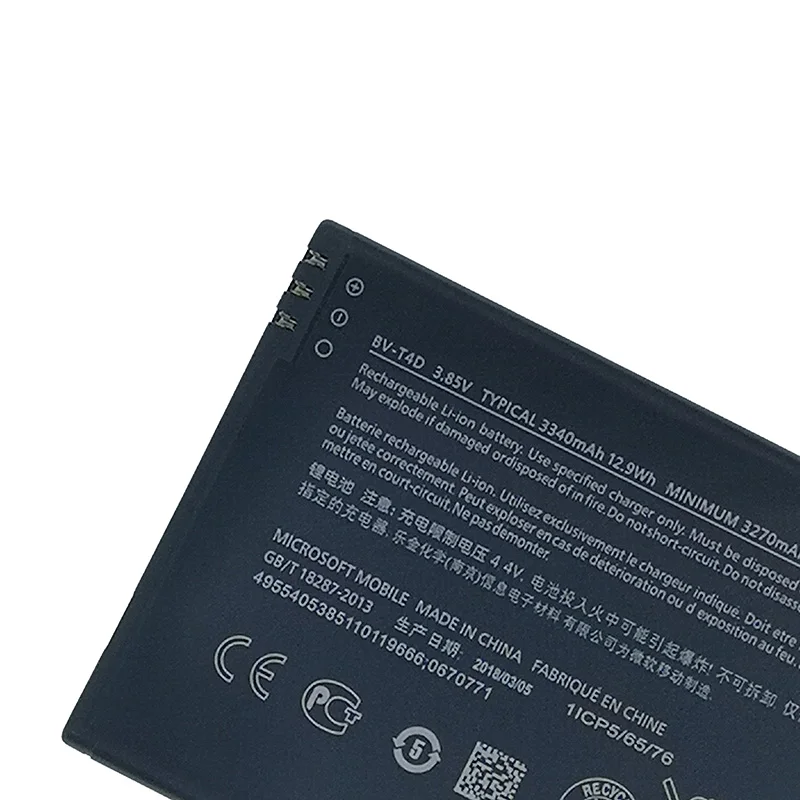 100% Оригинальный 3340 мА/ч BV T4D/BVT4D батарея для Nokia Microsoft Lumia 950 XL CityMan 940 RM 1118 1116 1085