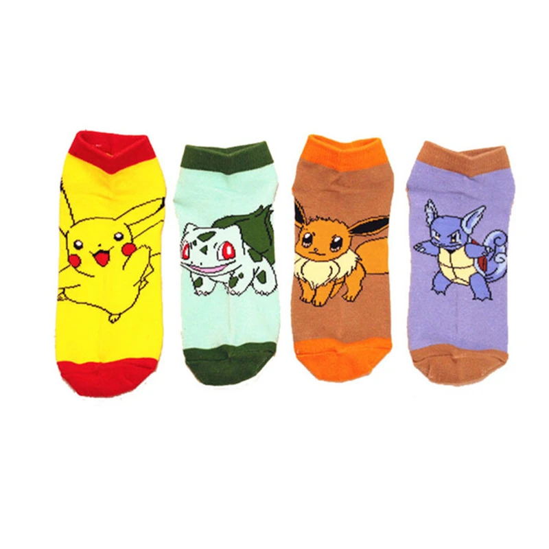 Anime Pokemon Pikachu Pocket Monster Cosplay Prop Ankle Socks Hose Cartoon Snorlax Charmander Cotton Sock Kids Child Stockings
