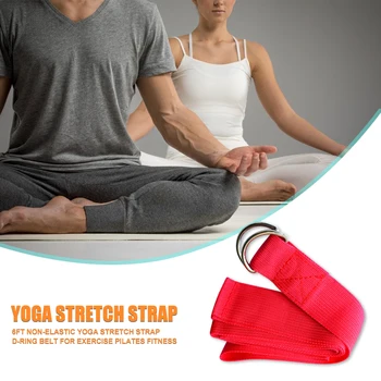 

6ft Yoga Stretch Strap Non-elastic D-Ring Belt for Durable Stretching Band Exercise Pilates Fitness PT Physical Therapy