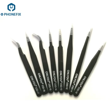 

PHONEFIX New Stainless Steel Anti-static Tweezers watchmaker Repair Tools Mobile phone Repair Tweezers for Circuit board Repair