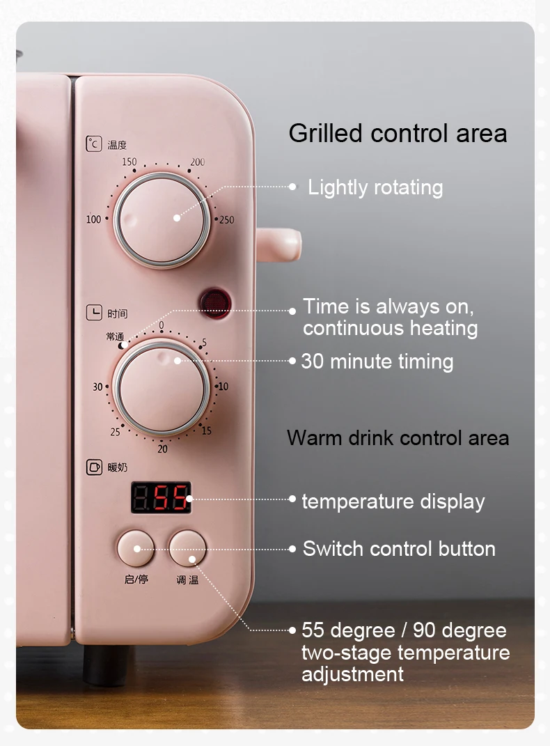 1400 Вт многофункциональная машина для завтрака Мини Бытовая электрическая духовка для выпечки торта сковорода теплый сервиз для напитков тостер
