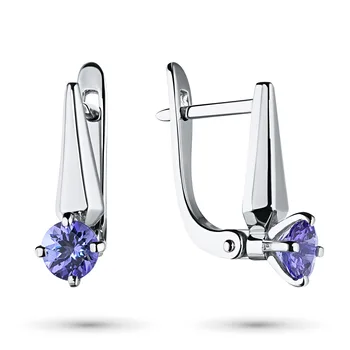 

Earrings in white gold with tanzanite