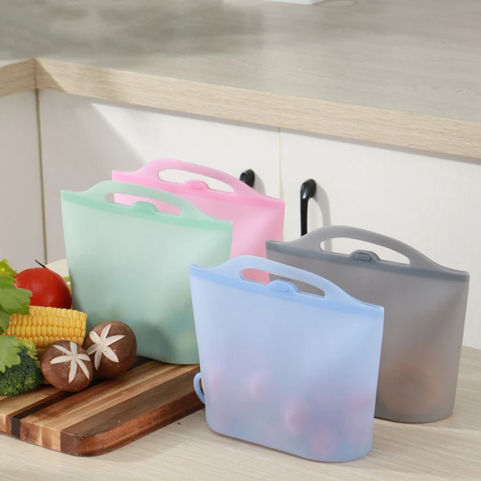 Силиконовый мешок для хранения еды многоразовые Ziplock Сумки для хранения еды герметичное уплотнение микроволновая печь безопасный DC112