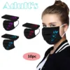10pcs Adult 3d Butterfly Printed Mask Black Disposable Face Masks 3 Layers Non-woven Protection Mouth Mask Mascarillas Negras 3