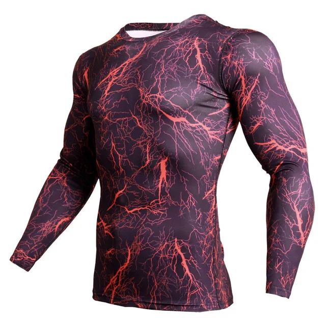 3D камуфляжная компрессионная спортивная мужская рубашка с длинным рукавом для фитнеса быстросохнущая Мужская футболка для бега одежда для спортзала Топ Рашгард - Цвет: 5