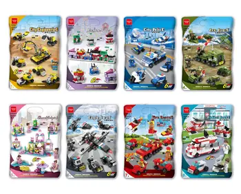 

6in1 City Girl SWAT Street Ambulance Police Fire Fighting Building Blocks Set Model Educational Assembley Bricks Toys Children