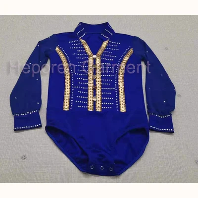 male ballet outfit Customized Boy Man Figure Skating Clothes With Diamond Chiffon Sleeve Performance Leotard Bodysuit Jumpsuit male ballet attire
