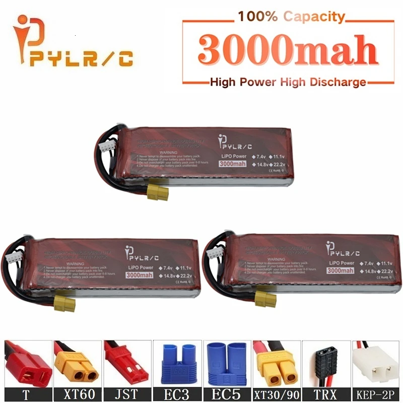 Высокая скорость 14 8 v 3000mAh литий-полимерный Батарея для радиоуправляемого