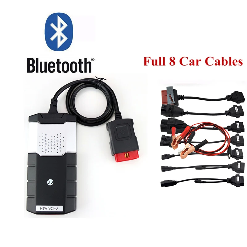 

obd2 scanner tcs cdp pro plus for delphis ds150e 2016R0 keygen bluetooth obdii diagnostic tool +8 pcs car cables for autocome