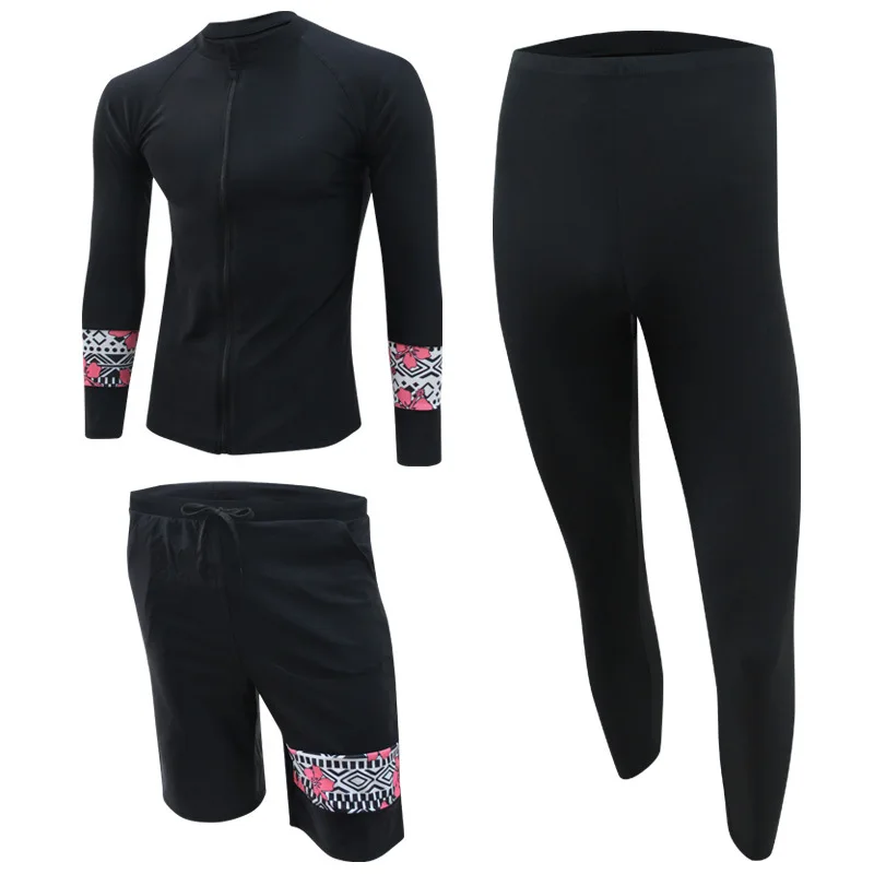 5 шт./компл. женский плюс размер с длинным рукавом Rashguard купальные футболки и леггинсы бикини набор Рашгард Защита от солнца УФ купальный костюм пары