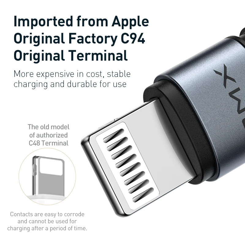 BMX MFi usb type C для iPhone 11 кабель для быстрой зарядки PD 18 Вт type C кабель для iPhone 11 Pro AirPods iPad зарядный провод шнур