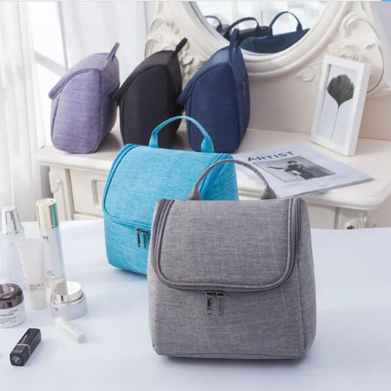 Dropship Trend Travel Portable Handle Waterproof Cosmetic Kits Storage Organizer Case Unisex Beauty Lady Makeup Bag