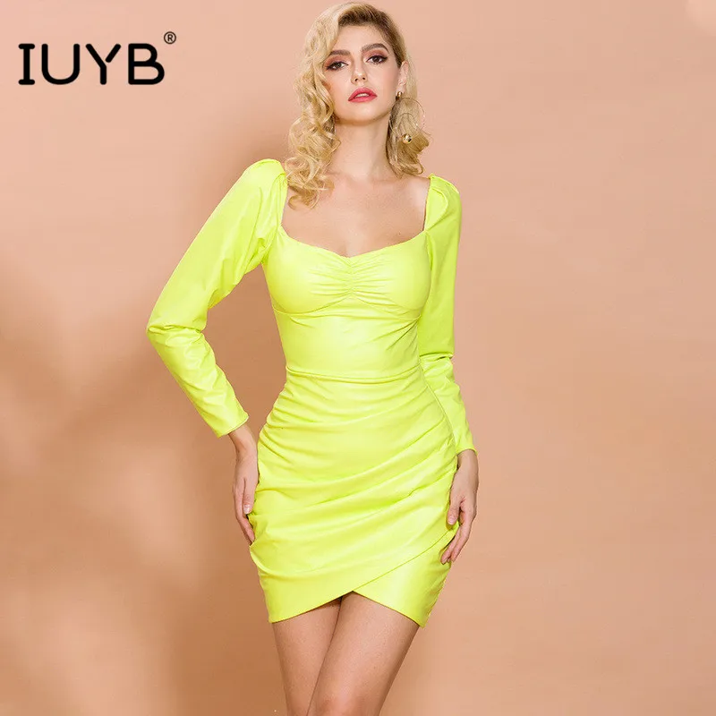 IUYB 2020 Новые Модные Элегантные зеленые платья с круглым вырезом и длинными