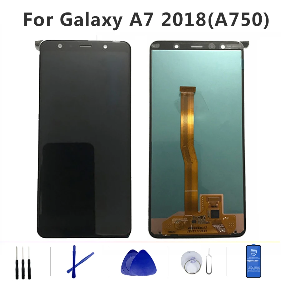 

100% Test A750 lcd For Samsung Galaxy A7 2018 SM-A750F A750F A750 LCD with frame Display Touch Screen Digitizer Assembly