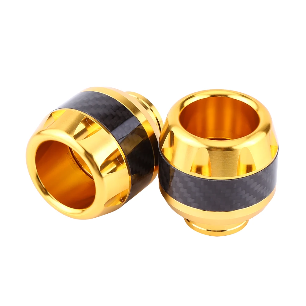 1 Pair of Motorcycle Carbon Fiber Plastic CNC Machined Front Fork Frame Sliders Crash Protection Left& Right