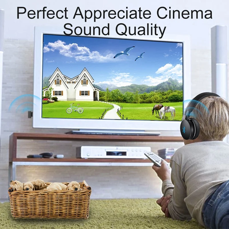 New Wireless Bluetooth o Transmitter Adapter for TV PC with Dual 3 5mm Jack for Bluetooth Headphone Receiver Speaker