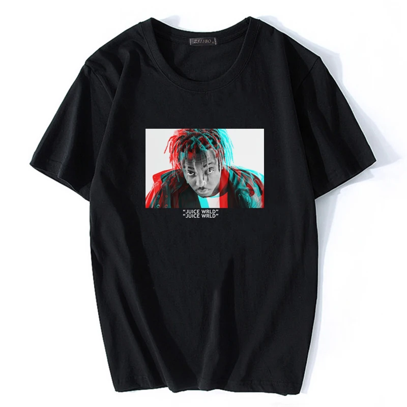 Black-04 Хип-хоп певица Respect Juice WRLD Футболка с принтом Мужская Уличная одежда Swag Модные топы унисекс рэпер Фан Клуб Мужская Harajuku футболка - Цвет: Black-04