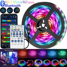 

LED Strip 1m-30m RGBIC WS2812B Chasing Effect Light Bluetooth App Control Christmas Party Bedroom Kitchen Decoracion Cuarto Lamp