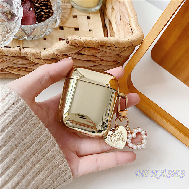 For Apple Airpods Case 1/2 Luxury Plated Gold Silicone Earphone Bluetooth Cover For Apple Air Pod Pro Protective Wireless