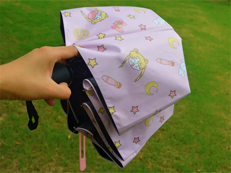 Аниме Сейлор Мун косплей девушки розовый мультфильм складной зонт от солнца солнцезащитный Хэллоуин Зонт с героями мультфильмов подарок бутафорские аксессуары