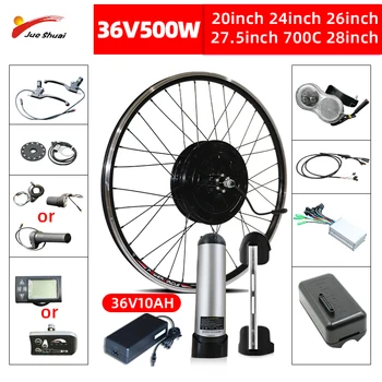 

36V 500W Electric Conversion Kit 24-29inch 700C Brushless Hub Front Motor Wheel Ebike Conversion kit with LED Display Charge