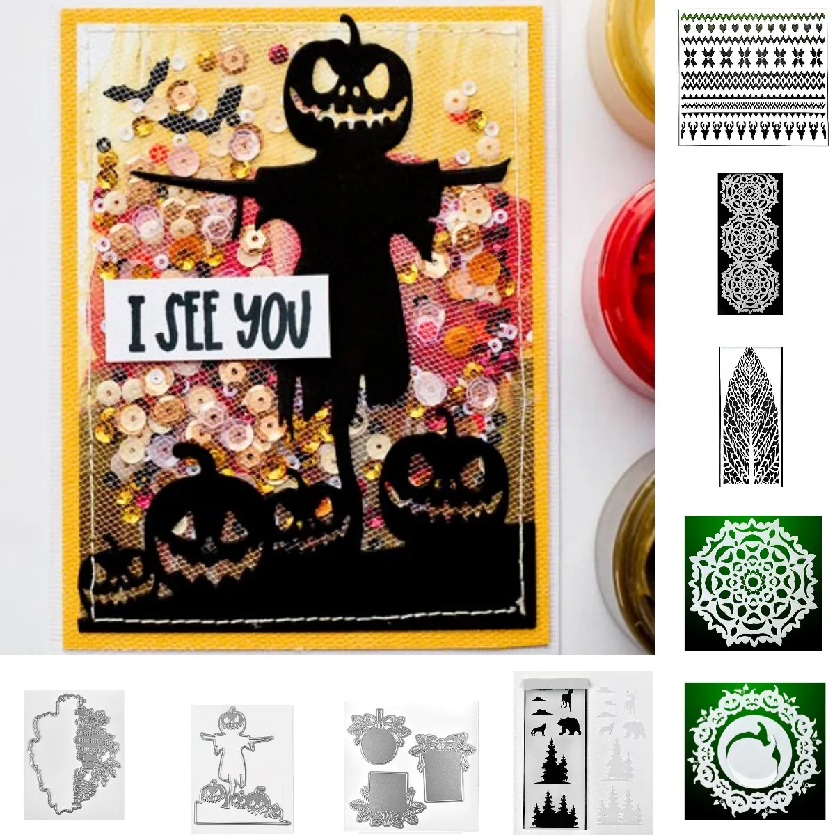 

Halloween Pumpkin Lantern Christmas Flower Cutting Dies Scrapbook Diary Decoration Stencil Embossing Template DIY Greeting Card