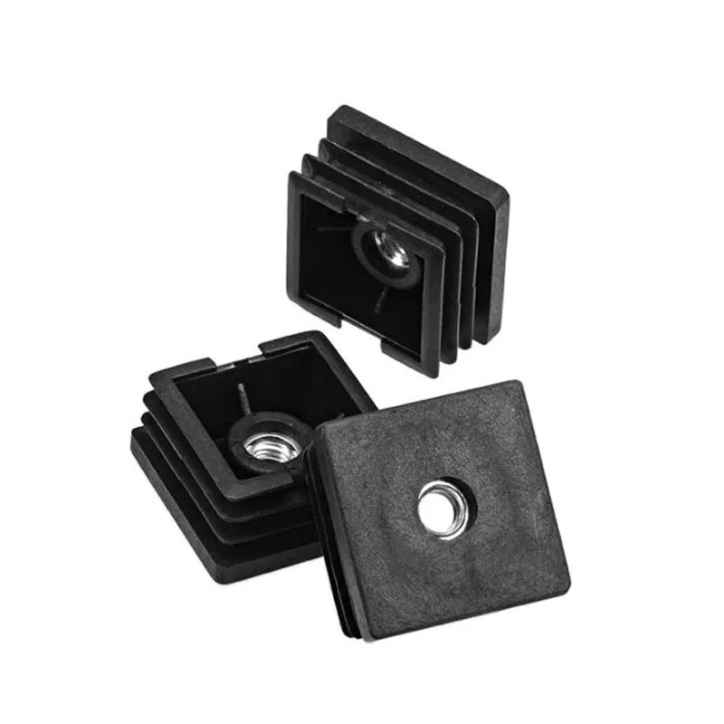 Leveling Feet 8mm Square Tube Inserts Kit Furniture Glide Adjustable Leveler for Shelves Chair Desk Leg 12 Sets