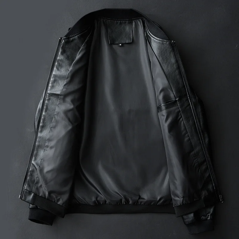 Leather Jacket Bomber Motorcycle Jacket Men Biker PU Baseball Jacket Plus Size 7XL 2020 Fashion Causal Jaqueta Masculino J410 2