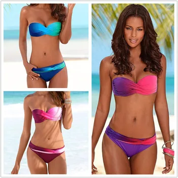 

2019 women swimsuit two piece Push Up Female bikini Swimwear Swim Separate sexy Brazilian Bathing Suit -8