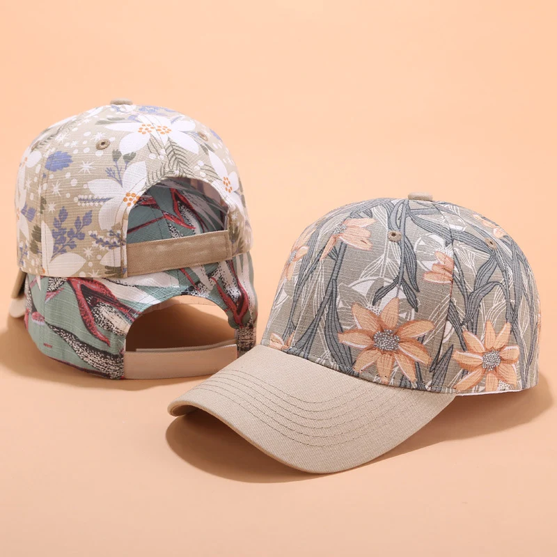 Baseball Cap Women Flower Embroidery Sun Hats Spring Summer Girls Adjustable Snapback Visor Caps baseball cap sun hat