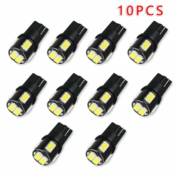 

12V-24V 10PCS T10 Car LED License Plate Light Bulbs 6000K Bright White Working Lights 168 2825 194 158 192