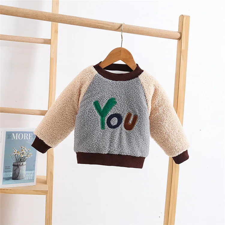Benemaker флисовые толстовки для девочек и мальчиков; Осенняя футболка с длинными рукавами для малышей; теплый детский пуловер; Одежда для маленьких детей; JH126
