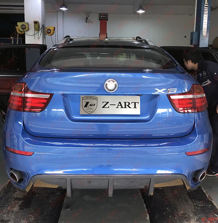 2008-2014 Z-ART для X6 задний диффузор из углеродного волокна E71 задняя губа подбородок |