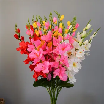 

7Pcs HOT Water Chestnut (5 stems/bunch) 26.38" Length Simulation Spring Gladiolus for Home Wedding Decorative Artificial Flowers