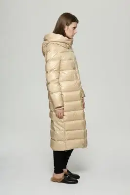 

New X-Long Hoonded White Duck Down Parka Female Thick Wide-waisted Feather Jacket Women Overcoat High Quality LX823