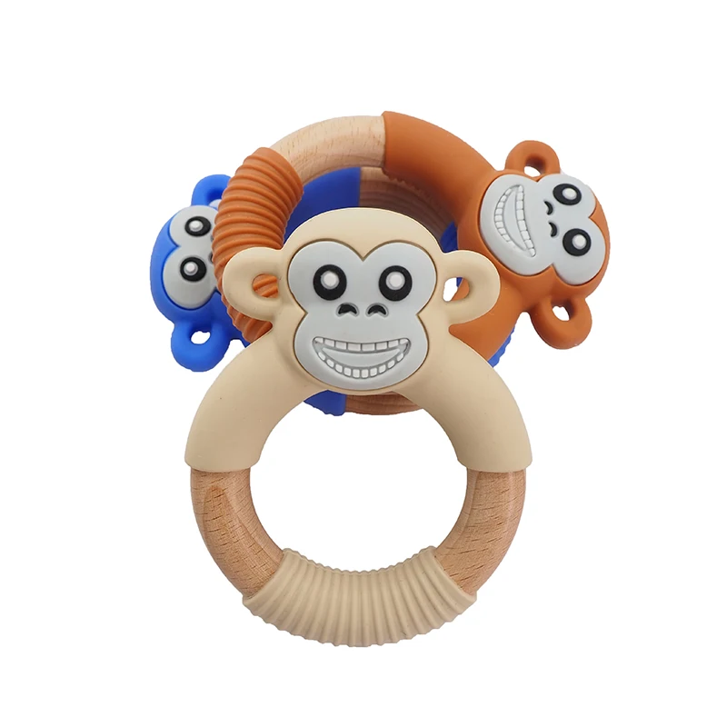 Chenkai 10PCS Silicone Monkey Teether Dummy Orangutan Teething Baby