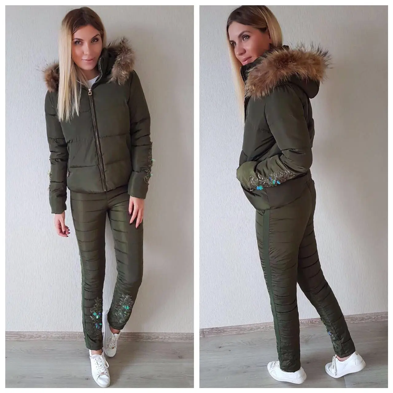 

2018 Winter New Style Fur Collar Slimming Two-Piece Set AliExpress EBay