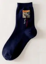 Повседневные женские хлопковые носки с картинами винтажные Абстрактные Художественные Узорные Носки для женщин ботильоны однотонные летние зимние Sox k2710 - Цвет: 9