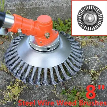 

8 Inch Steel Wire Wheel Garden Weed Brush Lawn Mower Grass Eater Trimmer Brush Cutter Tools Parts