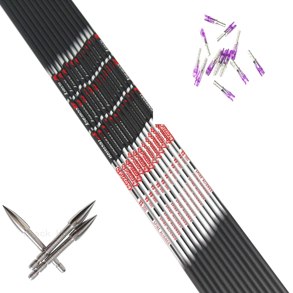 Tiro com Arco Flecha de Carbono Alvo para Faça Tiro de Aço 700 + 12pcs Nock + 12pcs 600 Pin Ponto Você Mesmo Inoxidável 12pcs Spine350 - 400 500 5 12pcs Tiro Com Arco flecha de carbono