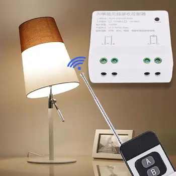 

2 Channel Wireless Remote Control Single Light Switch Digital Controller Receiver Transmitter White 433MHz