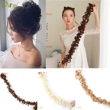 DIFEI волосы высокой температуры синтетические кудрявые шиньон Резиновая лента обертывание конский хвост удлиненные волосы круг шиньон для женщин волосы штук