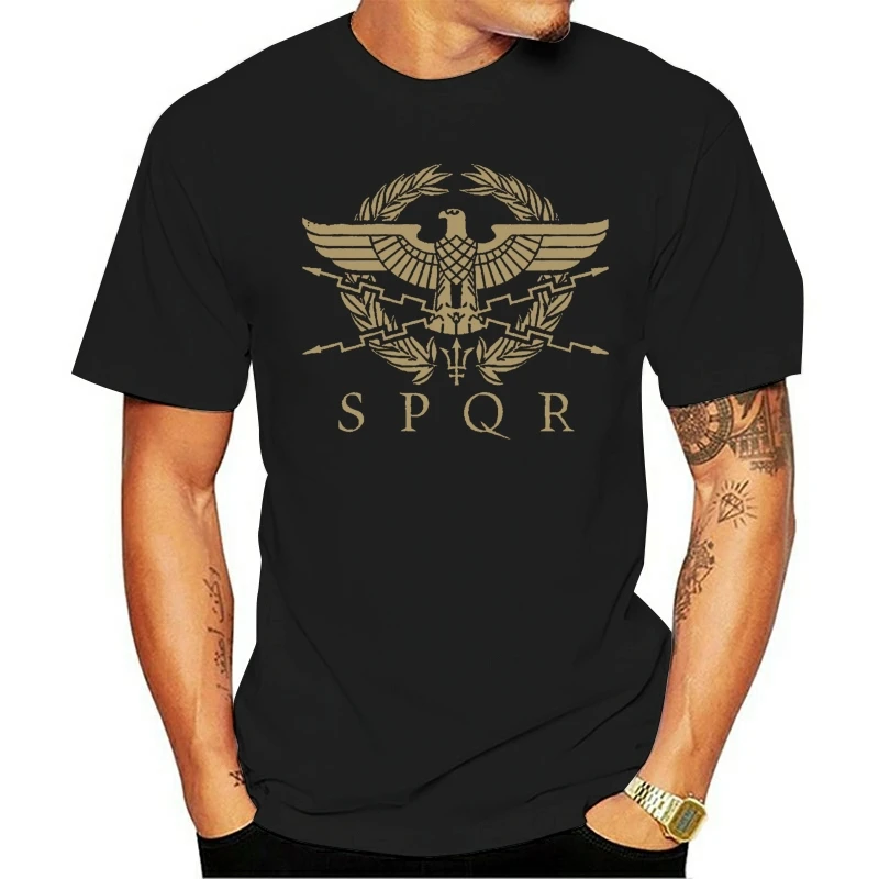 

Spqr Roman Gladiator Imperial Golden Eagle Army Printed T-Shirt Fn9183 Slim Fit Tee Shirt