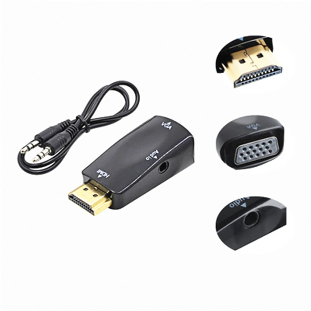 HDMI a VGA Cavo Adattatore per Cavo Audio dal Convertitore Del Connettore Maschio a Femmina HD 1080