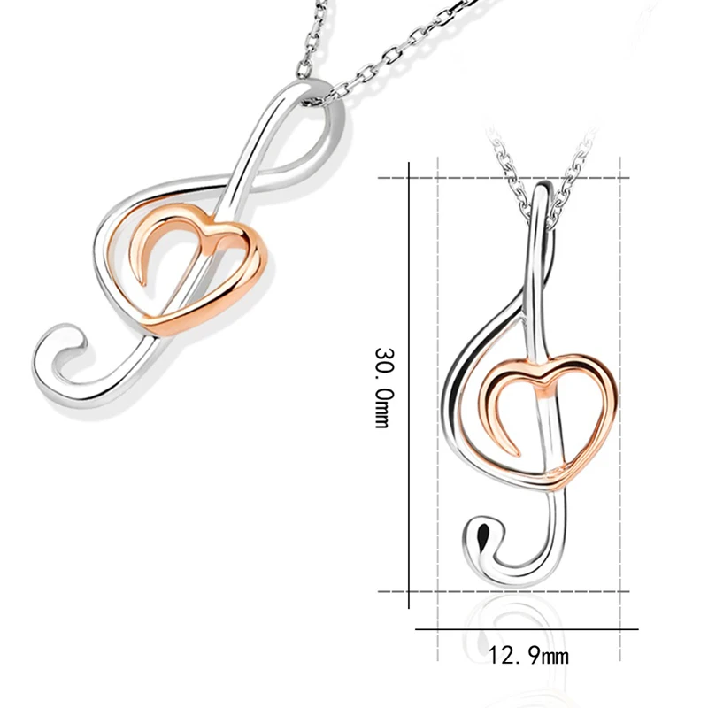 SG AliExpress, Рекомендуемая подвеска-музыкальные ноты, цепочка, ожерелье из стерлингового серебра 925 пробы, модные ювелирные изделия для женщин, подарки