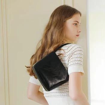 

Ladies 2020 new shoulder bag Soft Genuine Leather simple and stylish grandma bag high-capacity handbag luxury handbag women bag