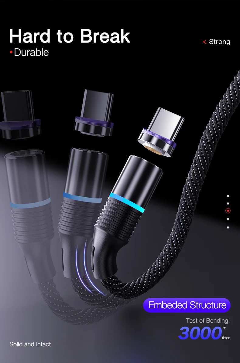 5A Super fast charge QC4.0 Magnetic Cable USB C Charging (4)